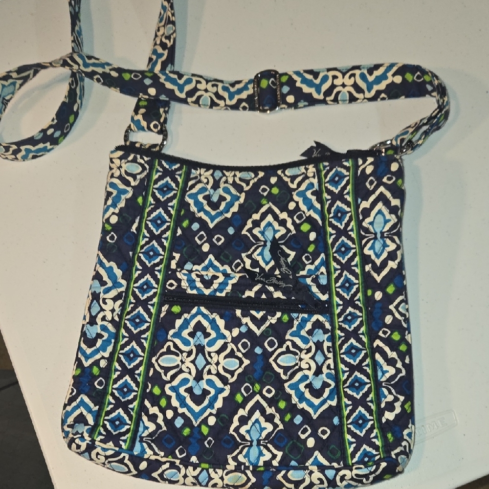 Vera Bradley Navy and White Patterned Crossbody Bag